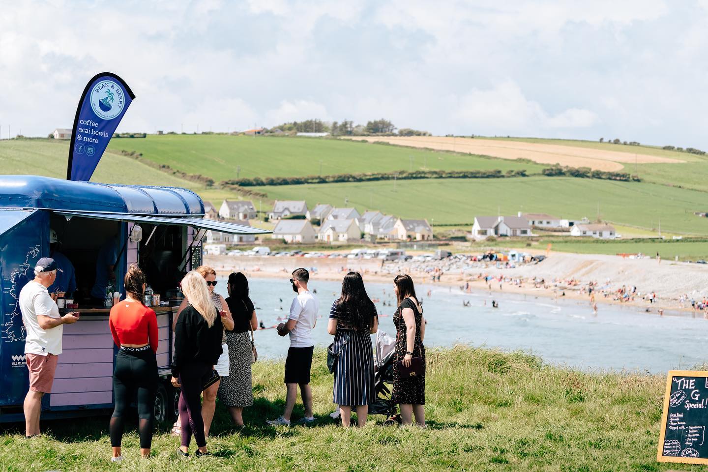 People queueing to order at Bean and Berry in Kinsale, County Cork.