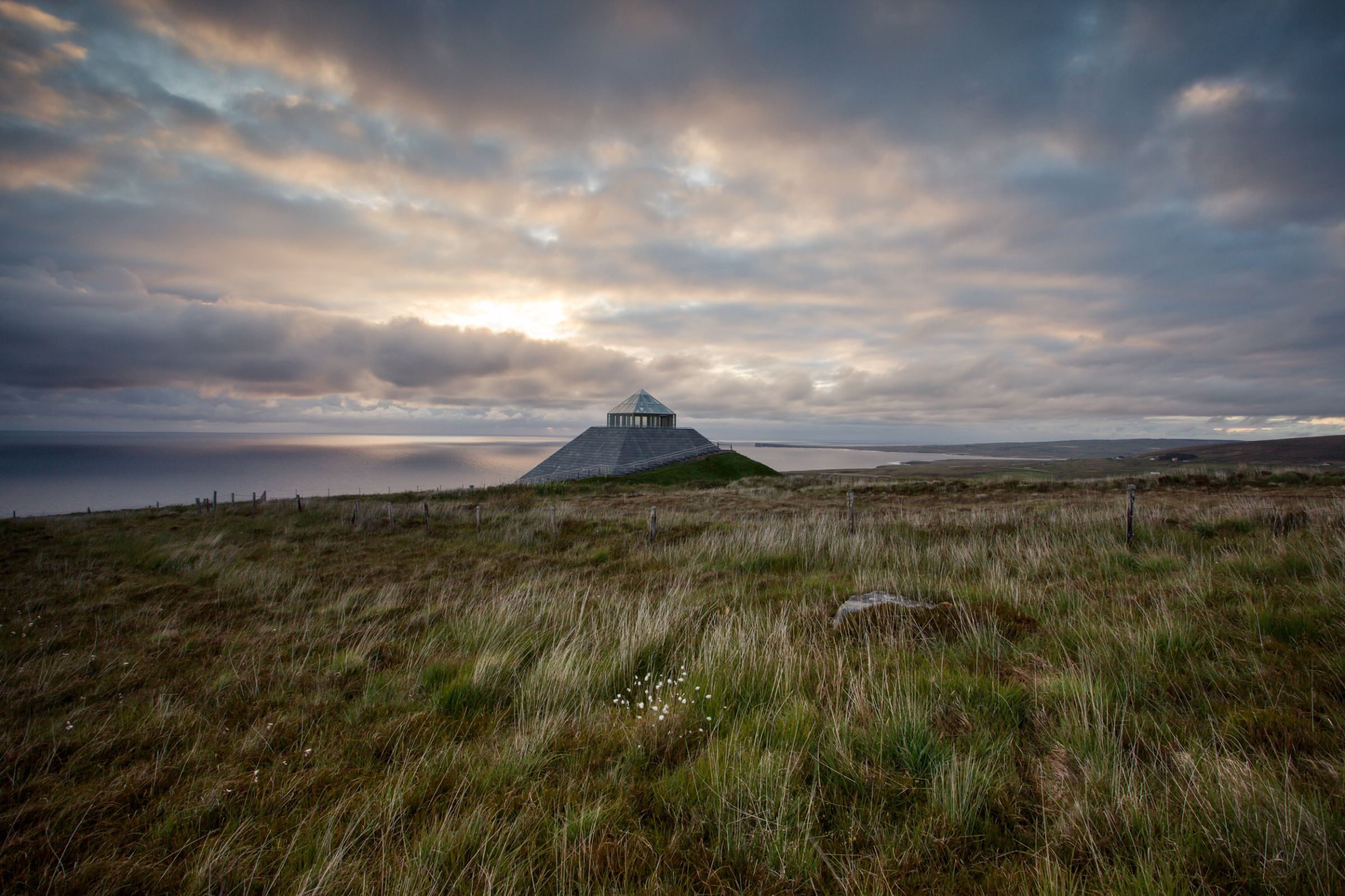Image of Céide Fields Visitor Centre and surrounding bogland, County Mayo