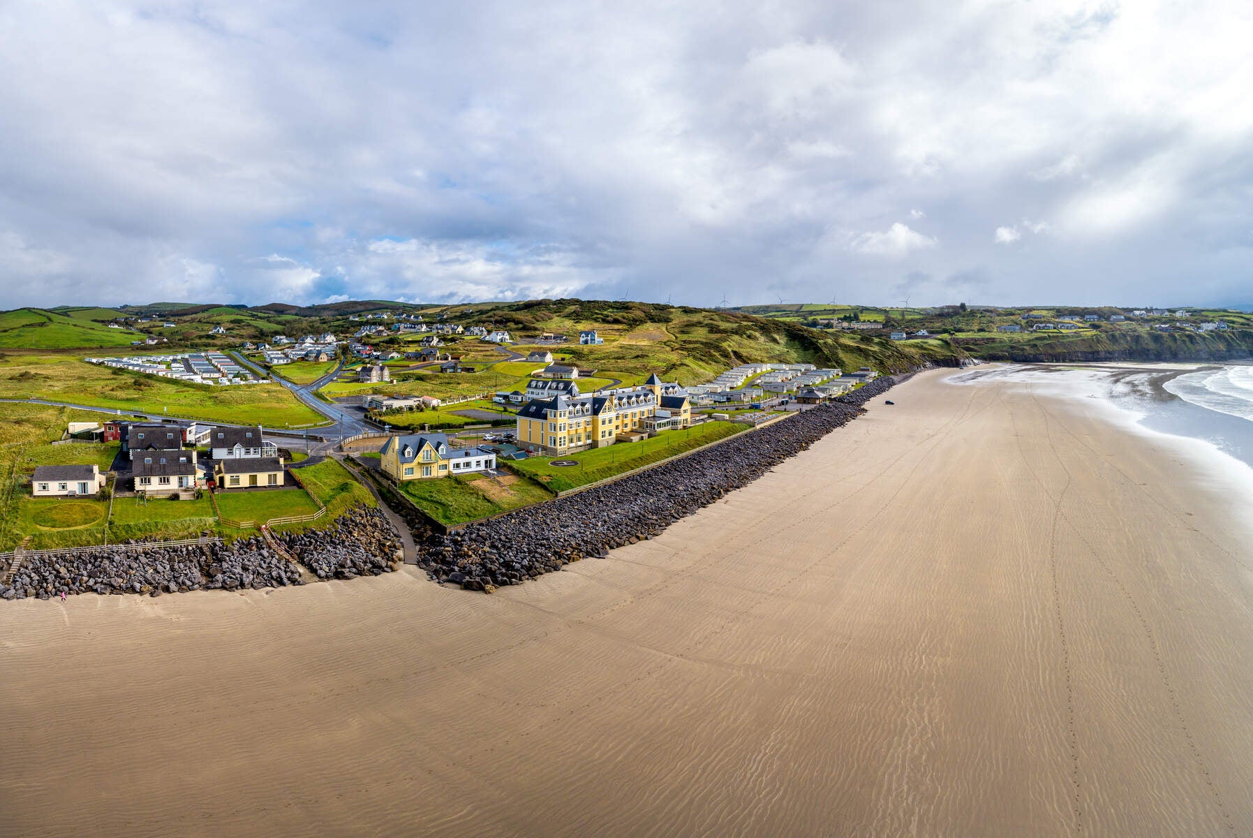 View of houses along Rossnowlagh Beach