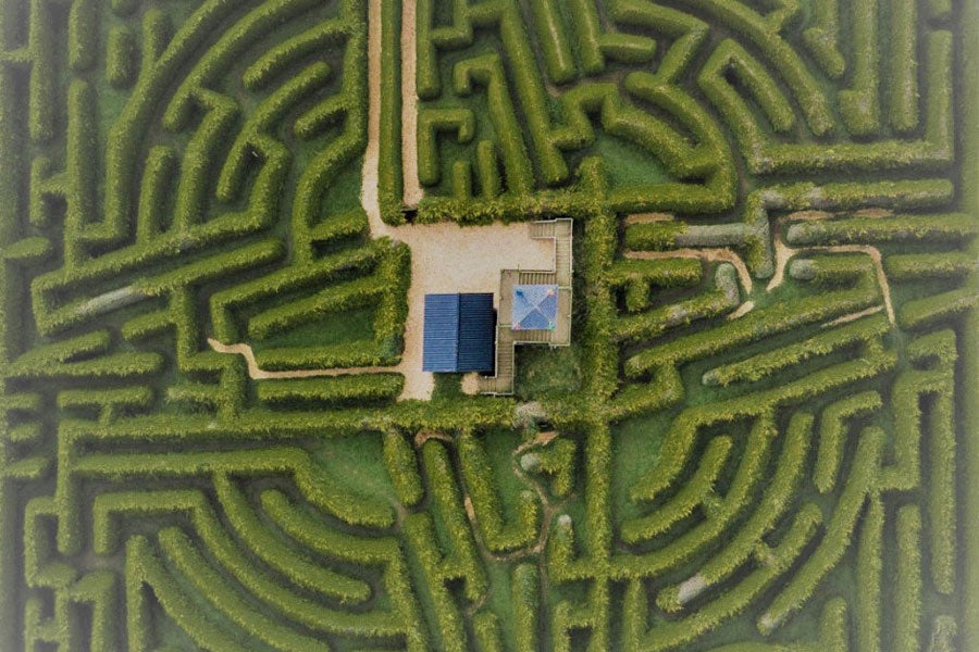 Aerial view of Kildare Maze