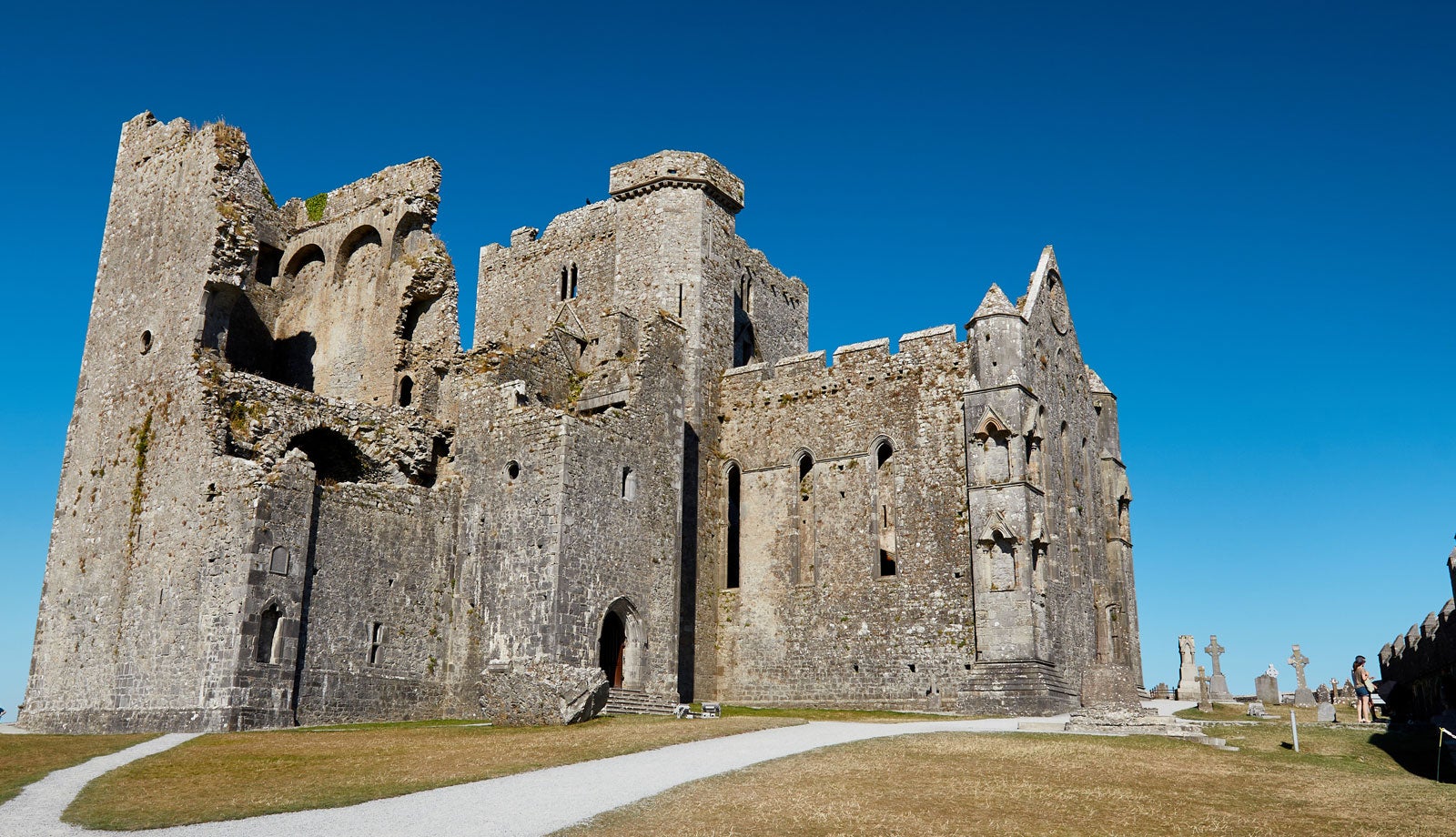Exterior view of Cormacs Chapel at the Rock of Cashel 