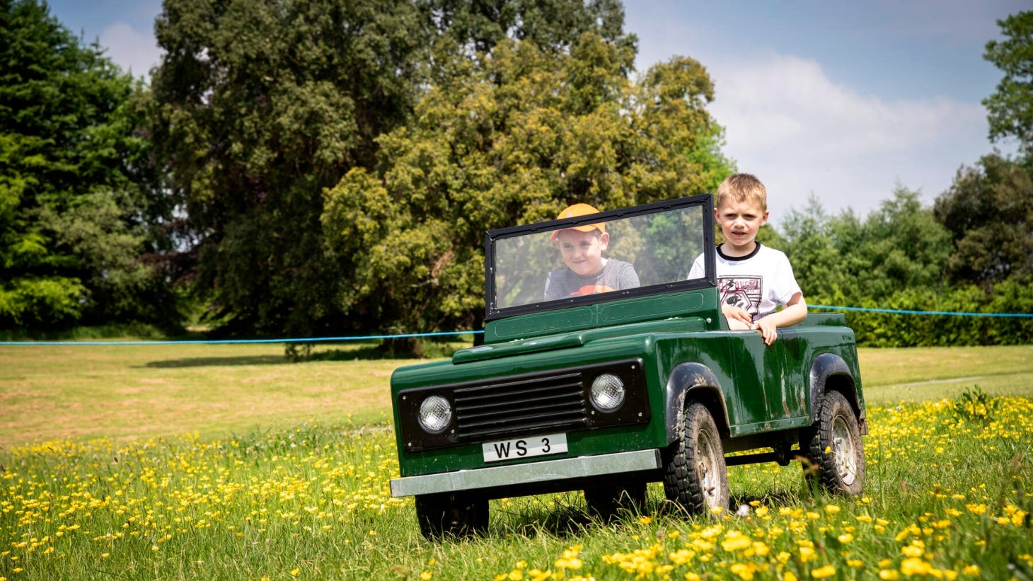 Children in a Toy Car at Lough Key Forest & Activity Park, Boyle, Co Roscommon