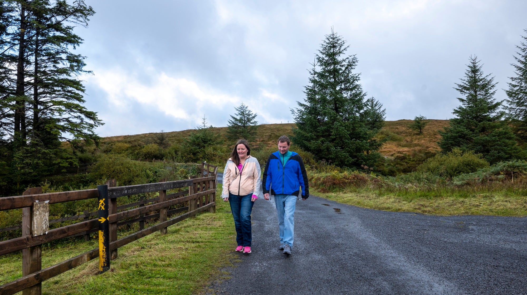 Hikers on the Miner's Way in Co Leitrim