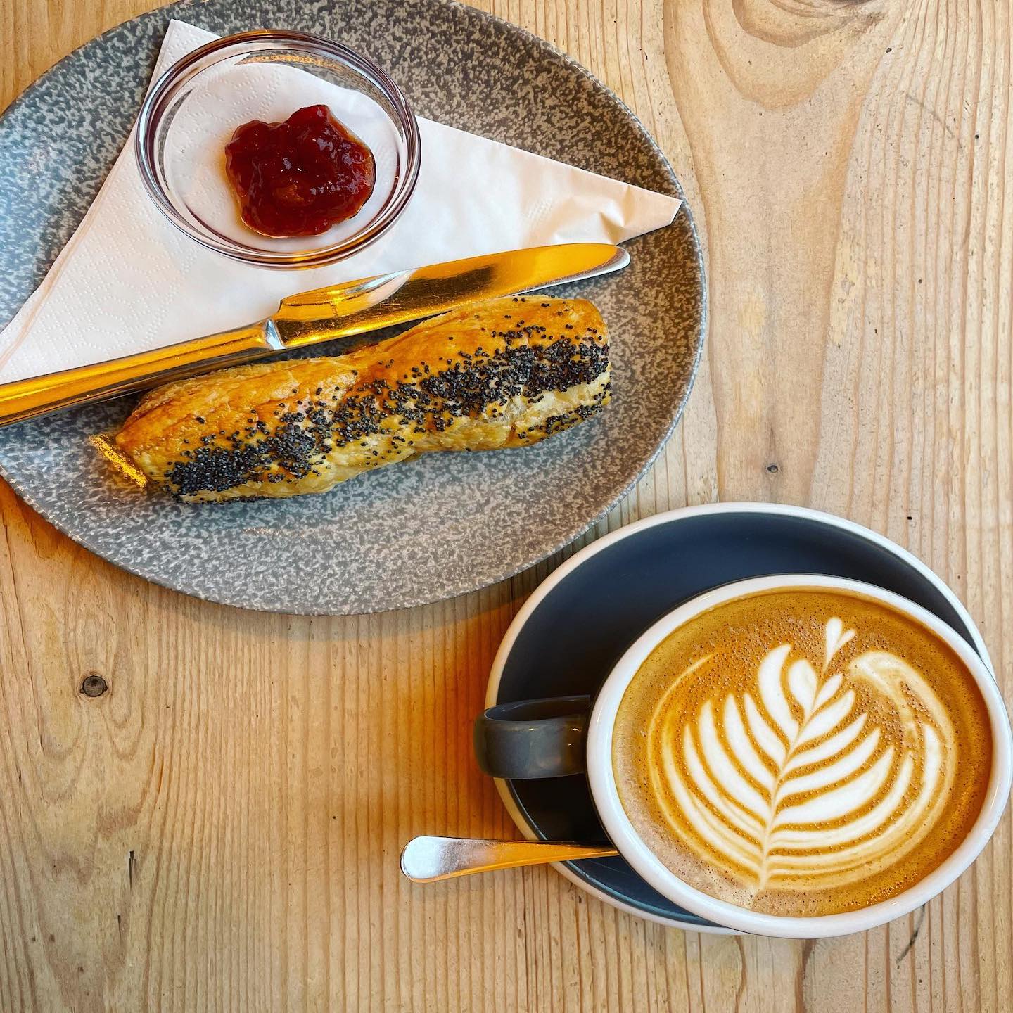 A pastry and a coffee from Bean in Dingle, Co Kerry