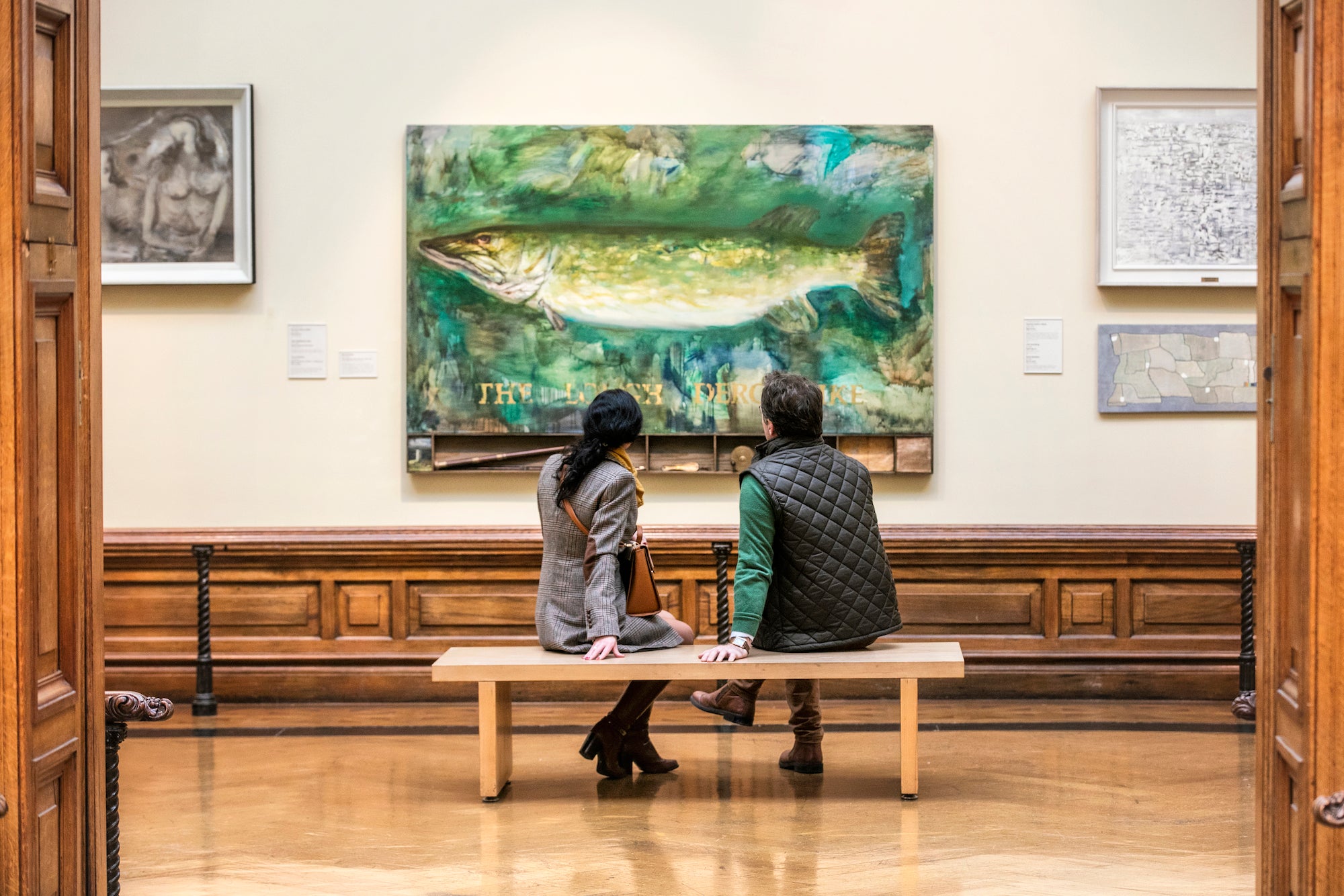 A couple admiring the artwork on display at the Crawford Art Gallery in Cork.