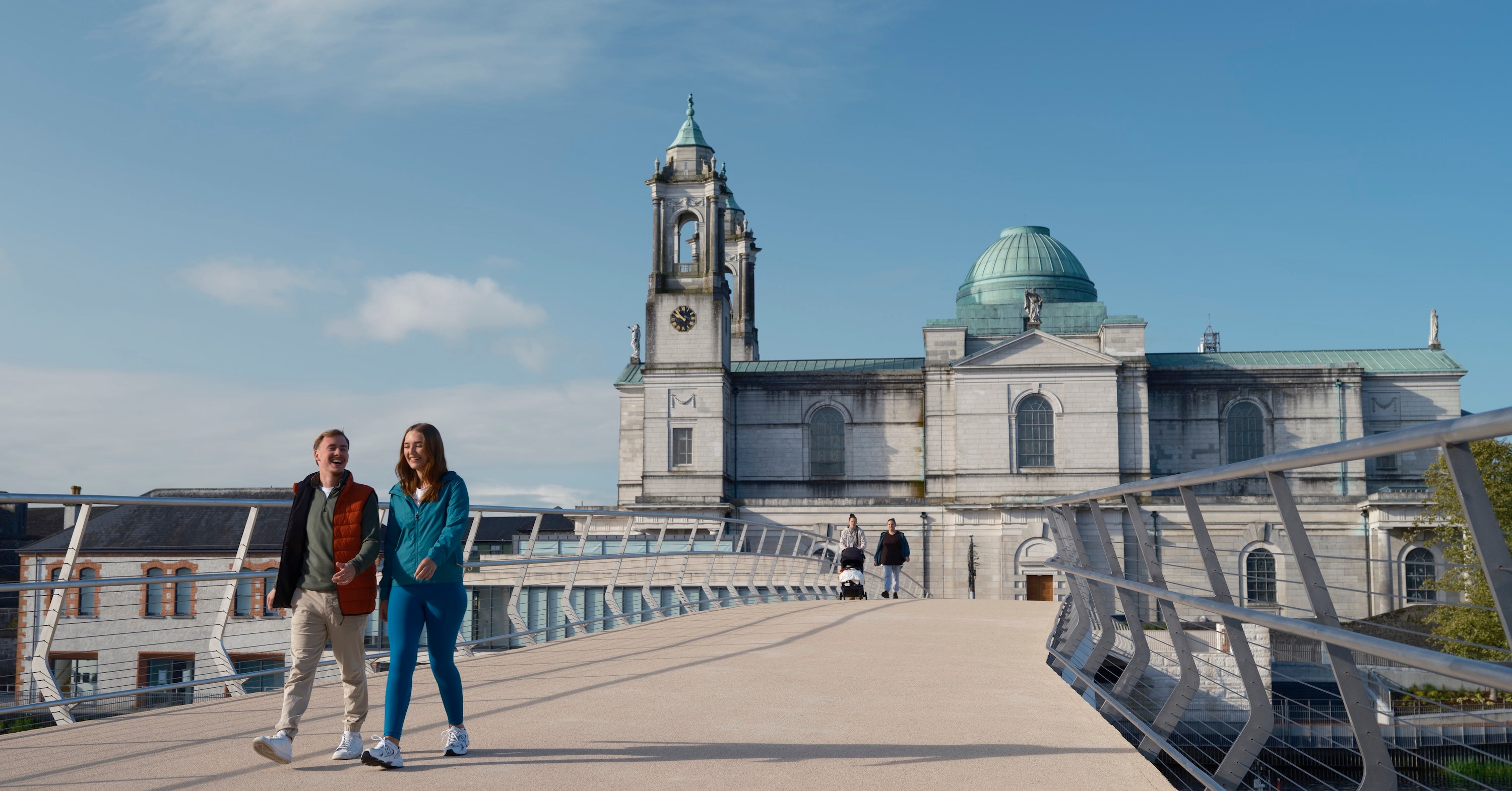 A couple walking the Old Rail Trail in Athlone, Co Westmeath