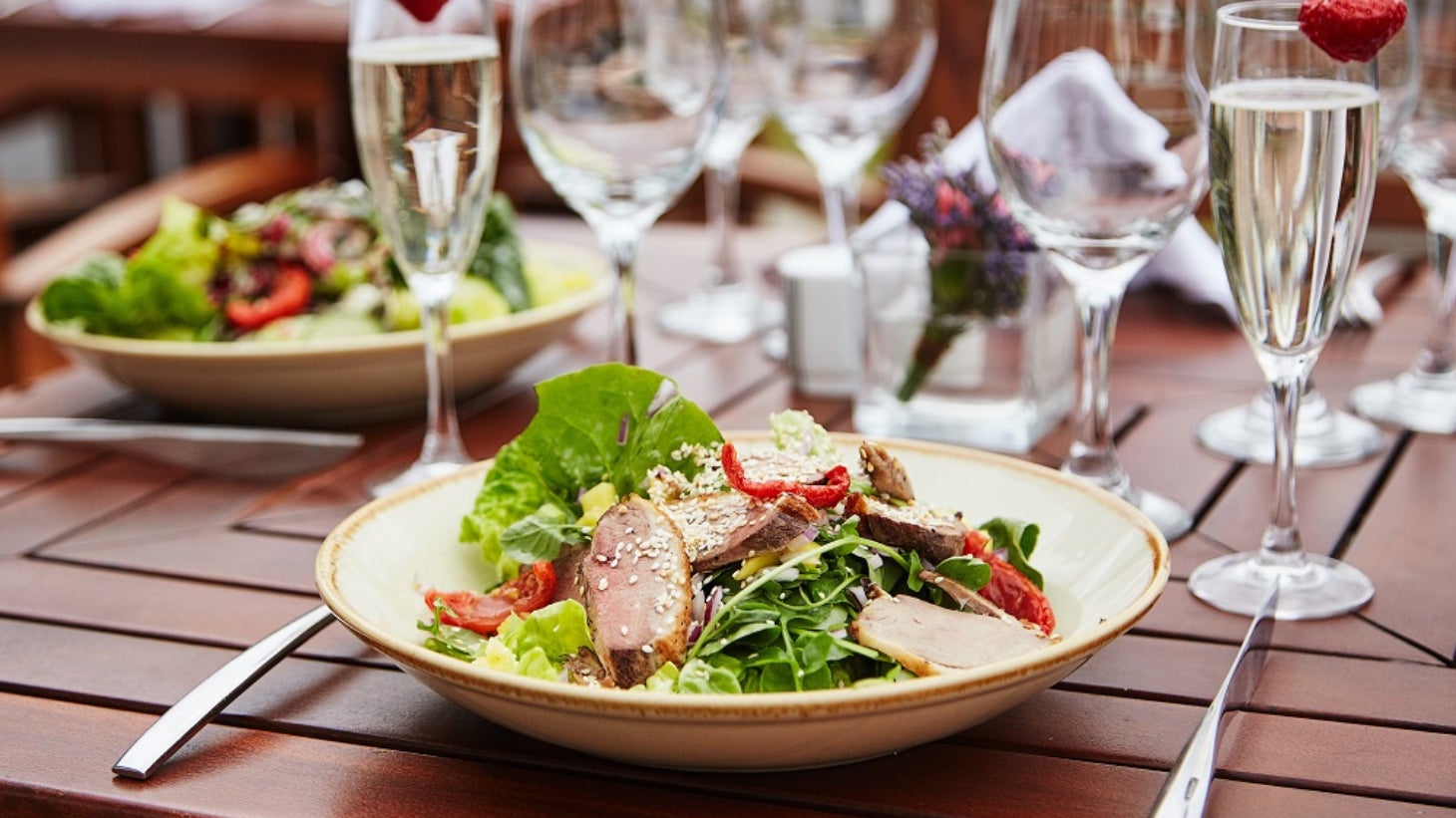 A plate of food on a table in an outdoor setting in Cork City