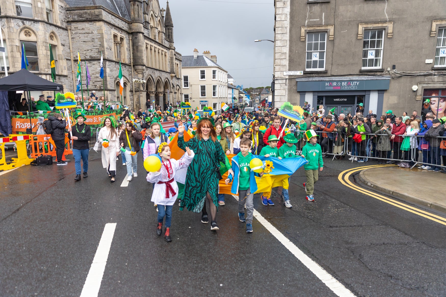 Participants in the 2024 St Patrick's Day parade in Sligo town