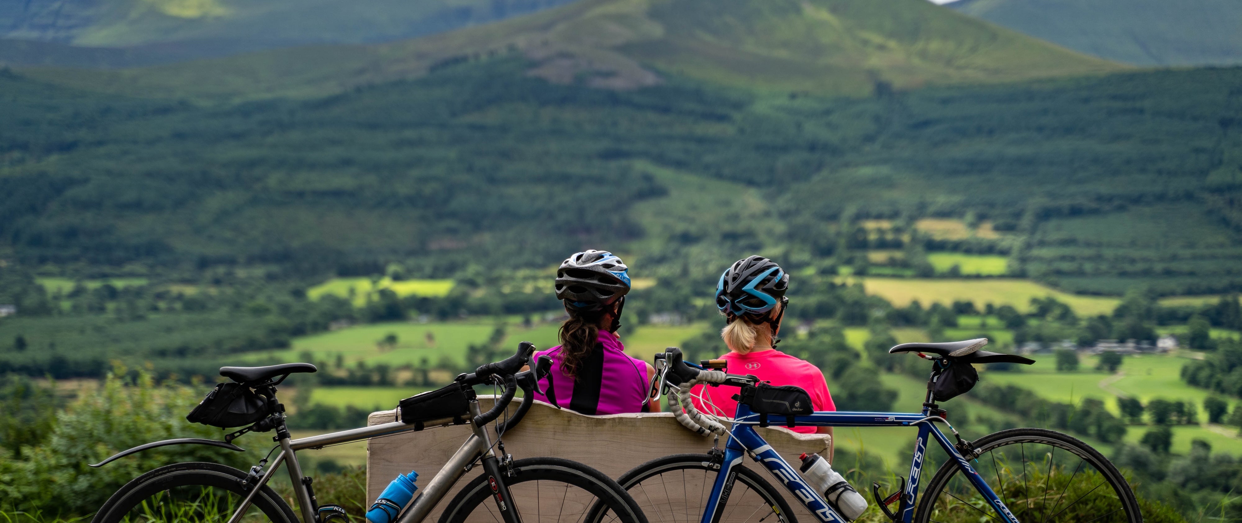 Cyclists in the Glen of Aherlow in Co Tipperary