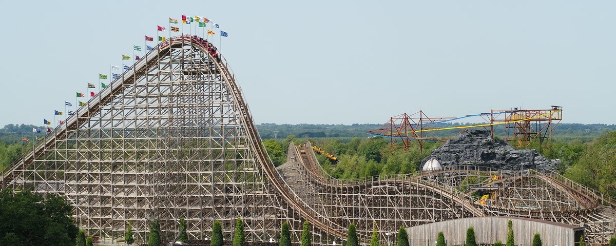 An image of the rollercoaster at Emerald Park