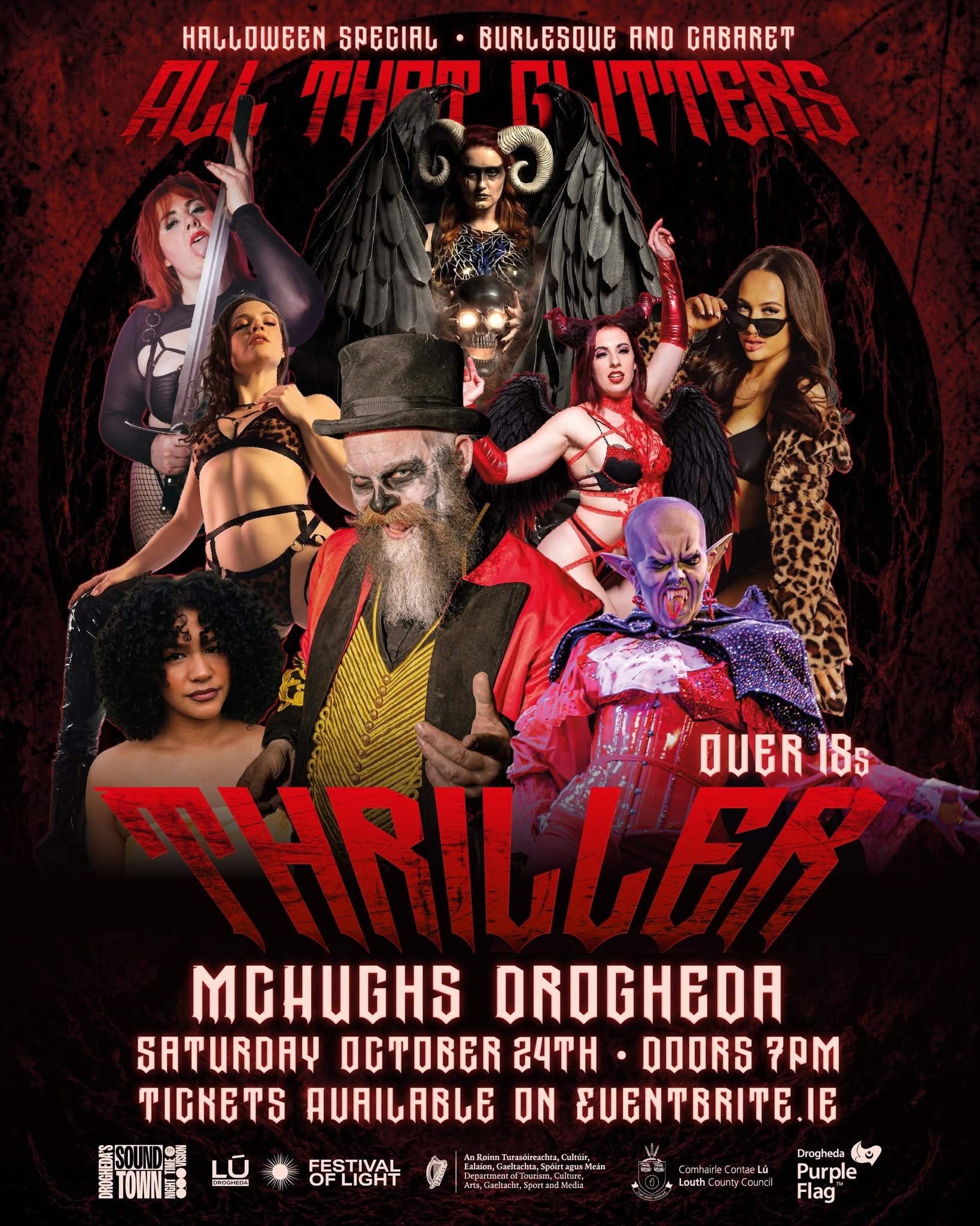 An event poster for All that Glitters Cabaret