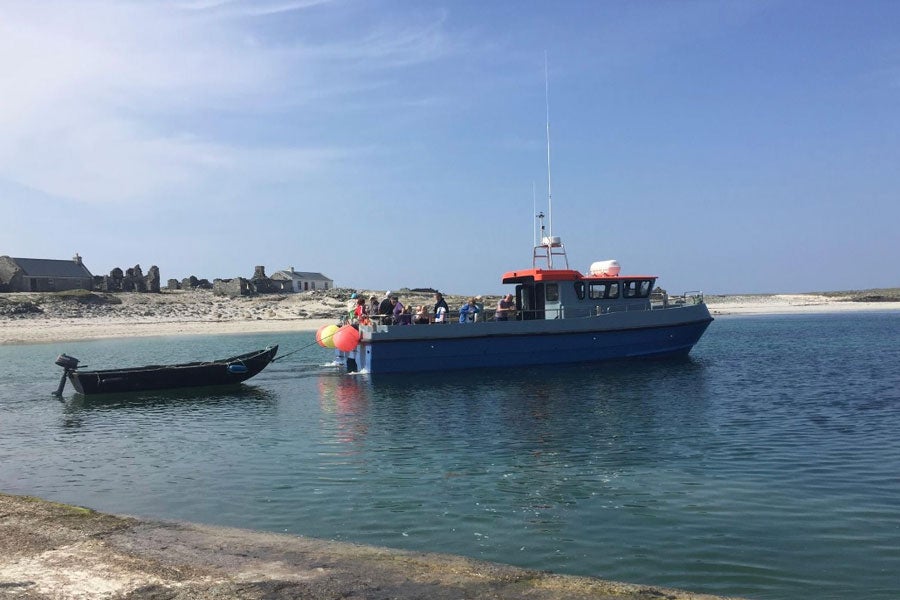 The Inishkea Island ferry boat at the pier