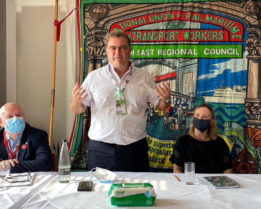 Manuel Cortes speaking at a climate fringe meeting