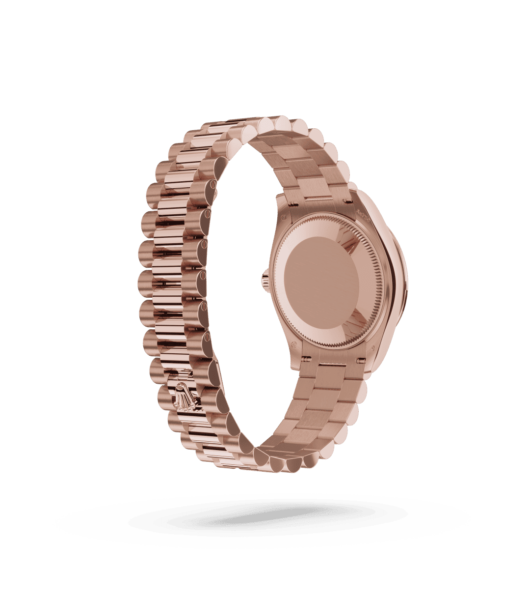Rolex Datejust 31 in Oyster, 31 mm, Everose-goud en diamanten with a Wit parelmoer, bezet met diamanten dial, Bezet met diamanten bezel, and President, halfronde driedelige schakels bracelet