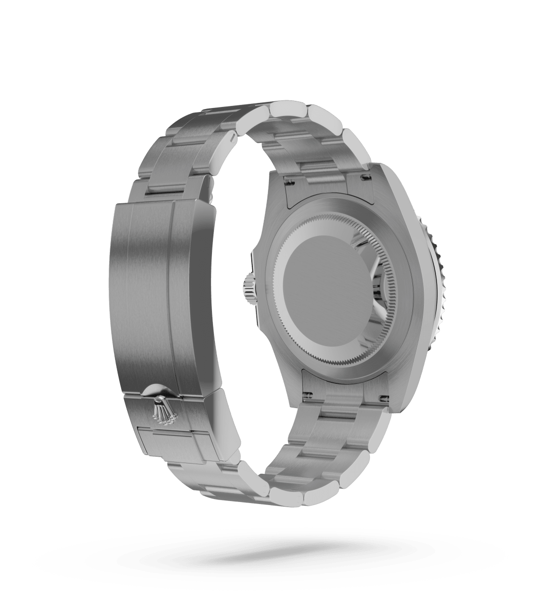 Rolex Submariner Date in Oyster, 41 mm, Oystersteel with a Zwart dial, Unidirectioneel draaibaar met 60-minutenverdeling, krasbestendige keramische Cerachrom-ring van groene keramiek, cijfers en schaalverdelingen met platina coating bezel, and Oyster, massieve driedelige schakels bracelet