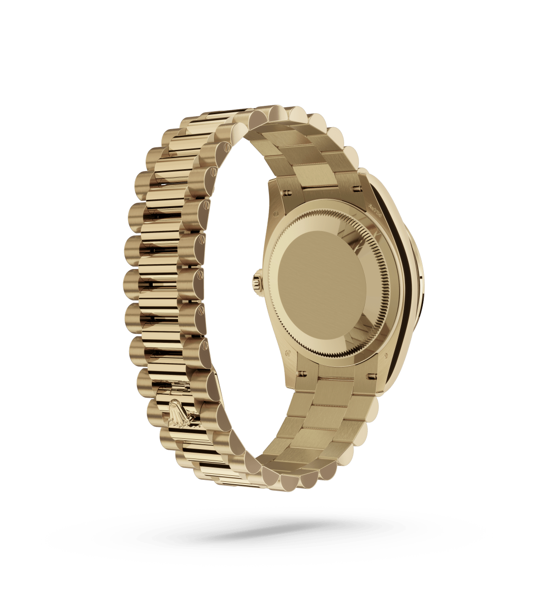 Rolex Day-Date 36 in Oyster, 36 mm, geelgoud en diamanten with a Kornalijn bezet met diamanten dial, Bezet met diamanten bezel, and President, halfronde driedelige schakels bracelet