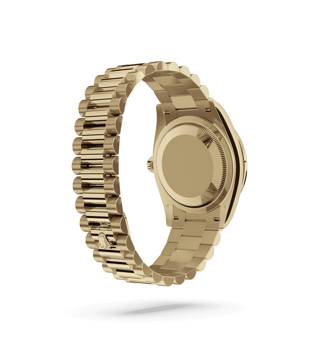 Rolex Day-Date 36 in Oyster, 36 mm, geelgoud en diamanten with a Kornalijn bezet met diamanten dial, Bezet met diamanten bezel, and President, halfronde driedelige schakels bracelet