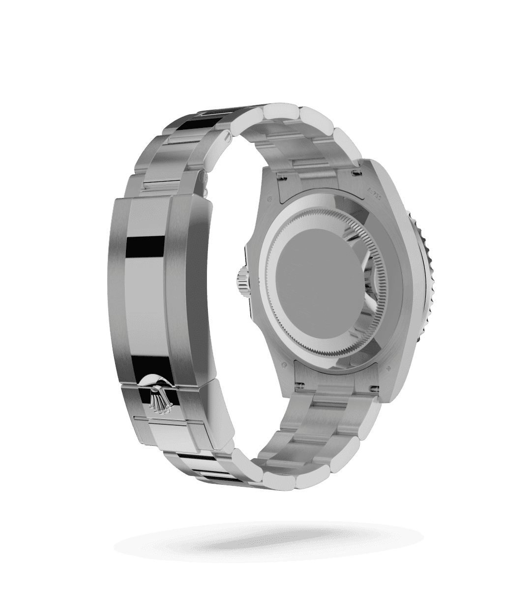 Rolex Submariner Date in Oyster, 41 mm, witgoud with a Zwart dial, Unidirectioneel draaibaar met 60-minutenverdeling, krasbestendige Cerachrom-ring van blauwe keramiek, cijfers en schaalverdelingen met platina coating bezel, and Oyster, massieve driedelige schakels bracelet
