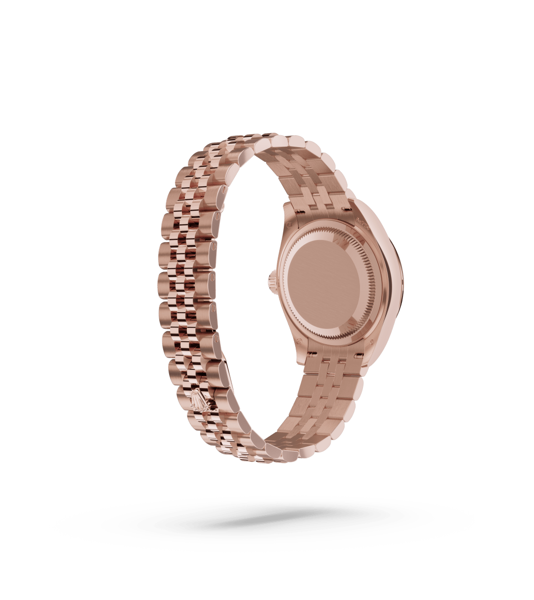 Rolex Lady-Datejust in Oyster, 28 mm, Everose-goud with a Auberginekleurig bezet met diamanten dial, Gekarteld bezel, and Jubilee, vijfdelige schakels bracelet
