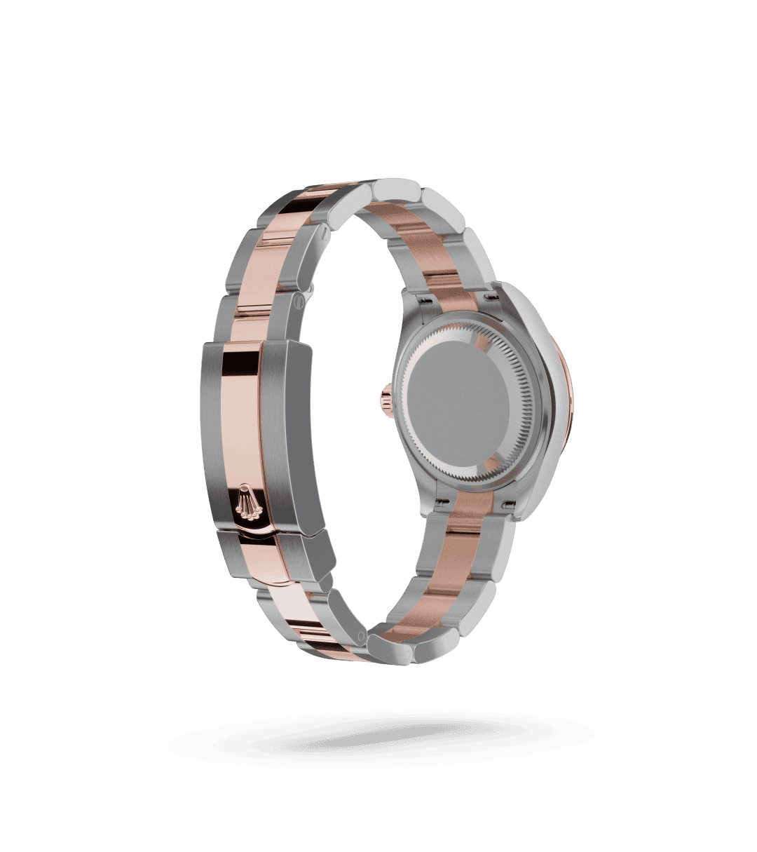 Rolex Lady-Datejust in Oyster, 28 mm, Oystersteel, Everose-goud en diamanten with a Chocoladebruin bezet met diamanten dial, Bezet met diamanten bezel, and Oyster, massieve driedelige schakels bracelet