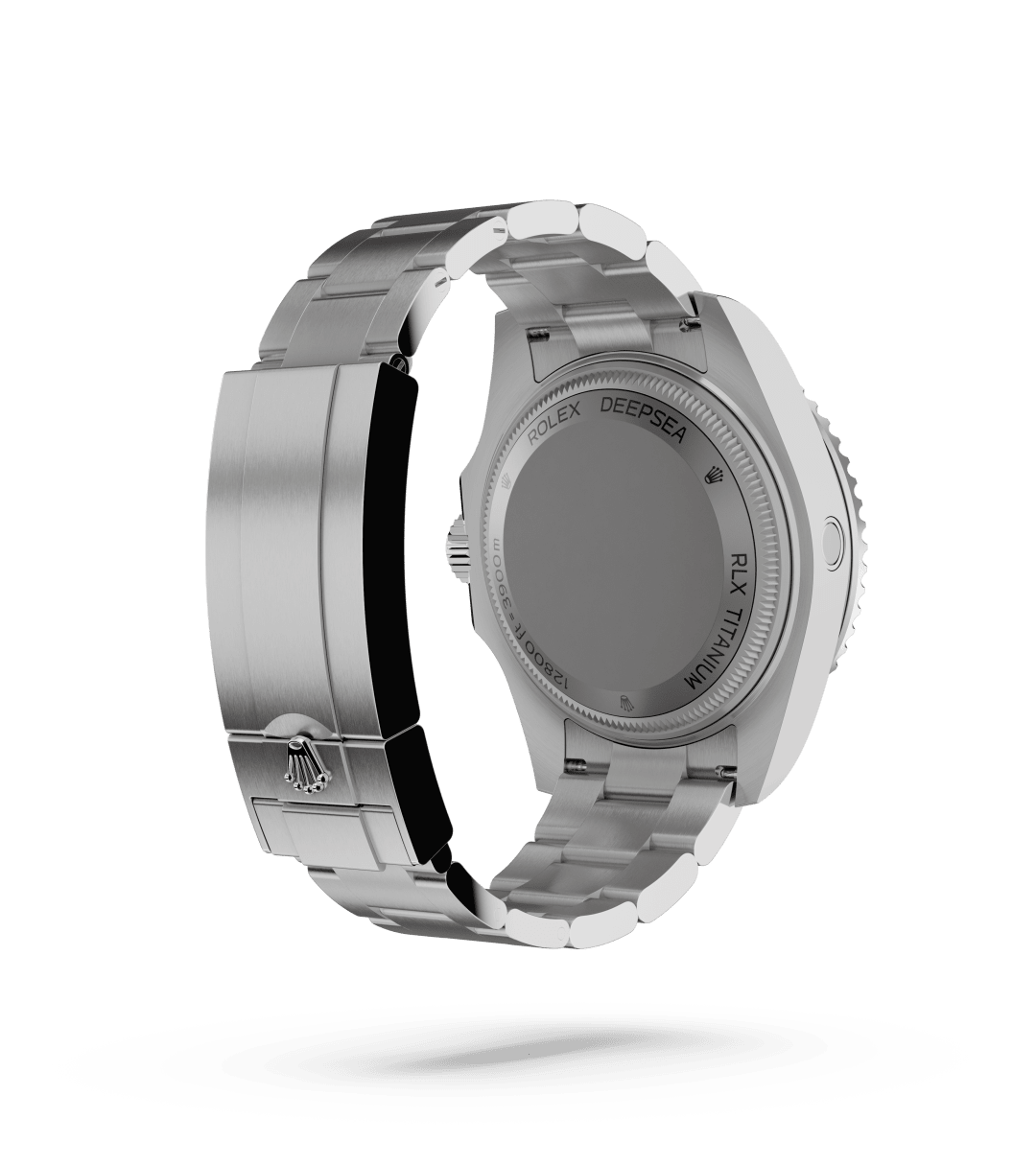 Rolex Rolex Deepsea in Oyster, 44 mm, Oystersteel with a D-blue dial, Unidirectioneel draaibaar met 60-minutenverdeling, krasbestendige Cerachrom-ring van zwarte keramiek, cijfers en schaalverdelingen met platina coating bezel, and Oyster, massieve driedelige schakels bracelet