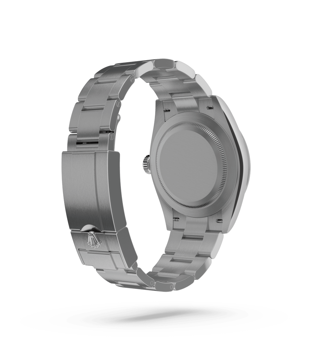 Rolex Explorer 40 in Oyster, 40 mm, Oystersteel with a Zwart dial, Glad bezel, and Oyster, massieve driedelige schakels bracelet