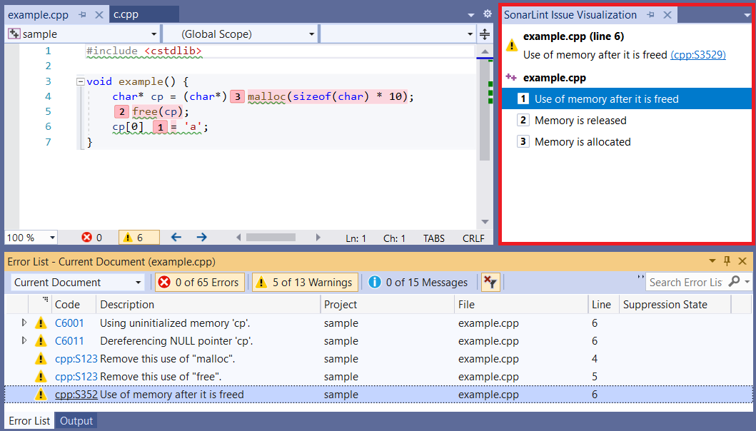 The SonarLint Issue Visualization window will give you more details about secondary locations for taint vulnerabilities.