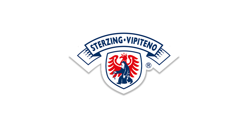 Logo der Molkerei Sterzing, das das Symbol der Stadt Sterzing zeigt: einen Ritter mit einem roten Adler auf den Schultern.