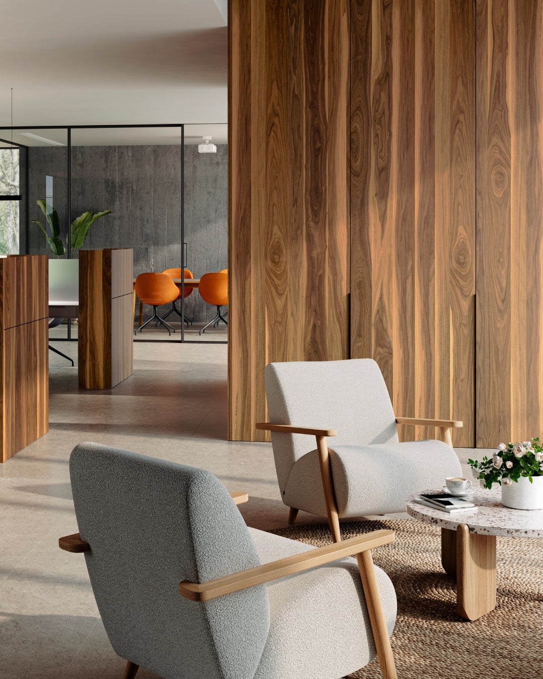 Nuxe Artisan Office - wood veneer - wood panels - interior design