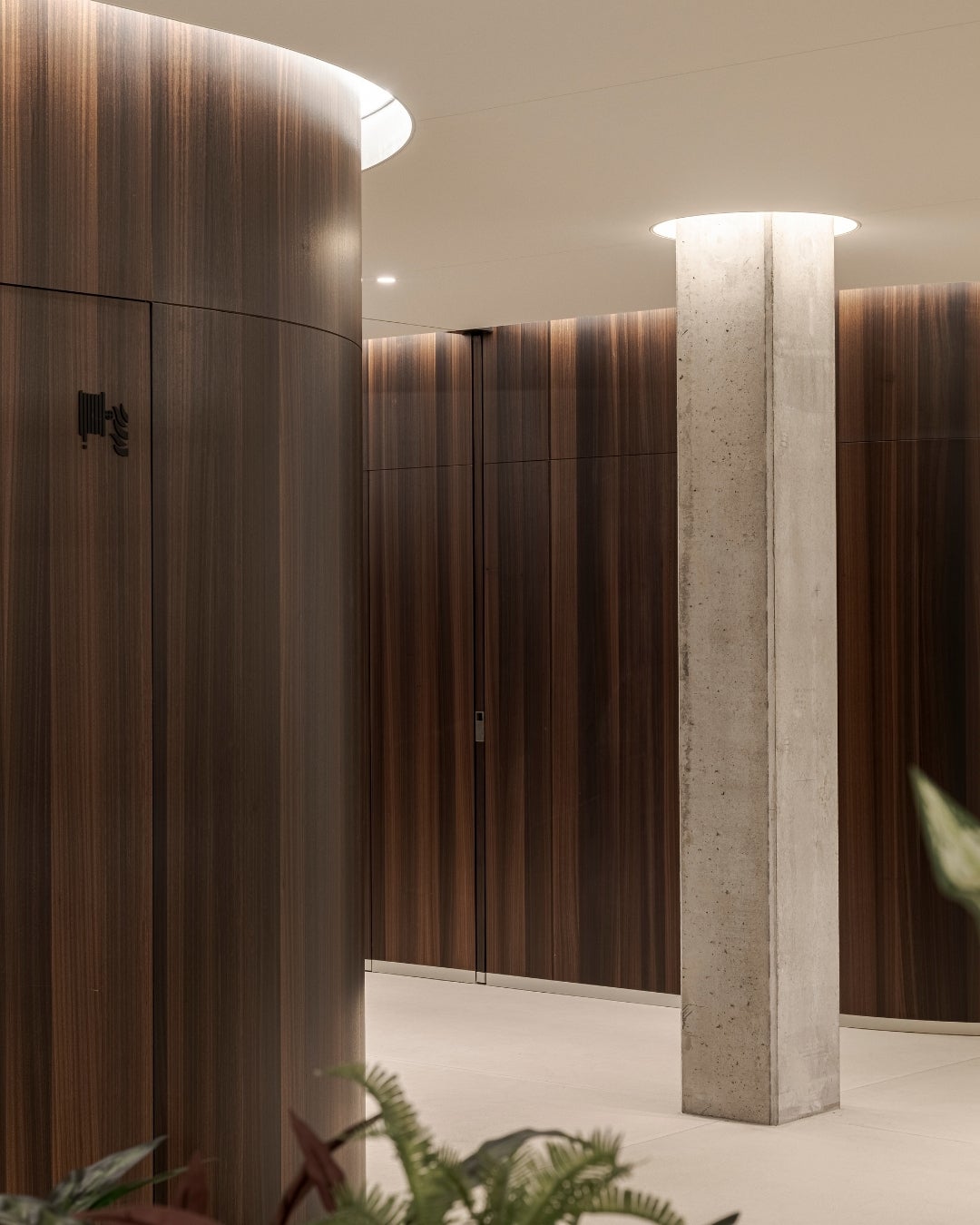 Office project with Shinnoki Shadow Eucalyptus wood veneer