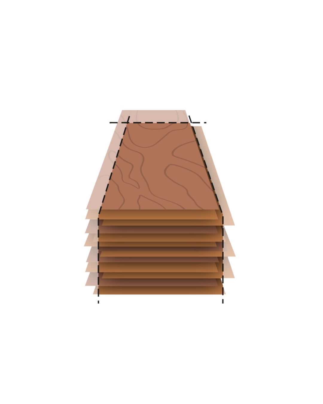 Sawing the pressed block into a rectangular log