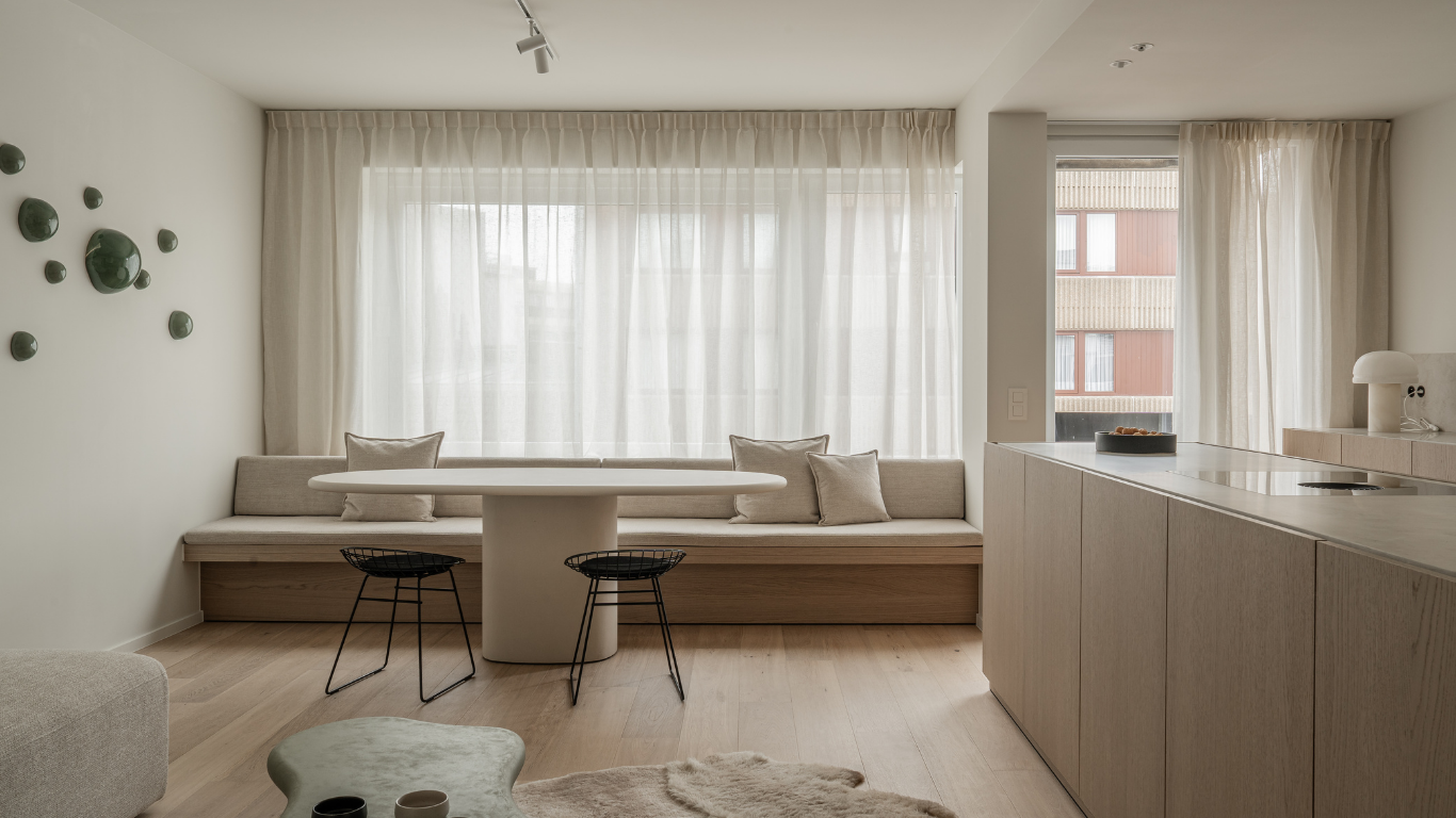 Appartment kitchen space with Shinnoki Manhattan Oak