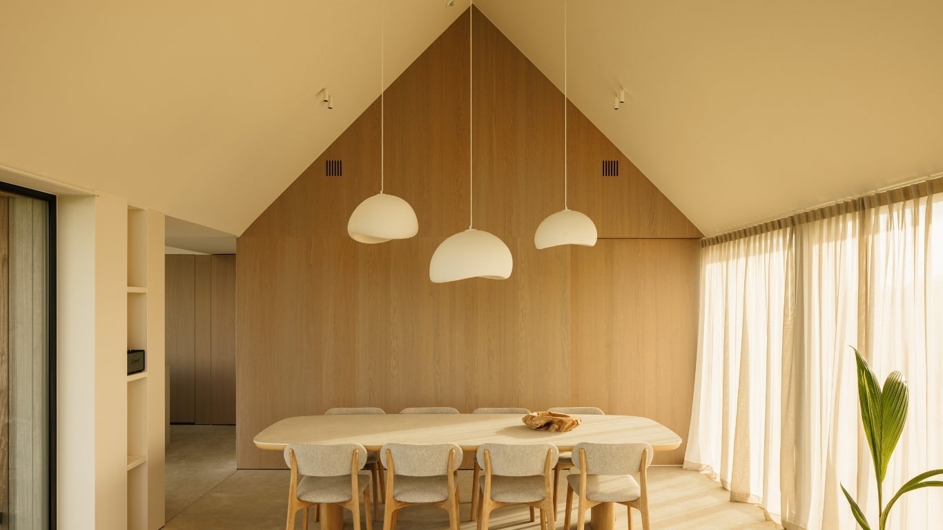 Holiday home interior project with Shinnoki prefinished wood panels - Desert Oak - kitchen - cabinetry