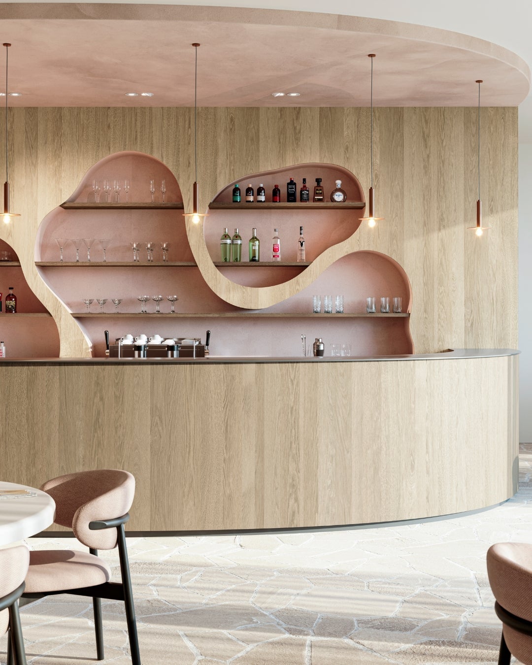 Wood veneer - flex collection - curved surface with wood veneer - Querkus - Decospan