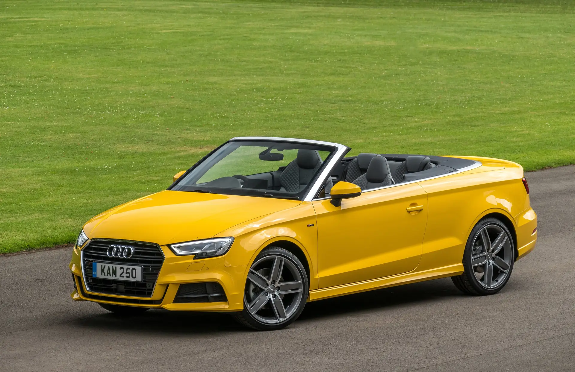  Audi A3 Cabriolet Review 2023: front three quarter exterior photo of the Audi A3 Cabriolet