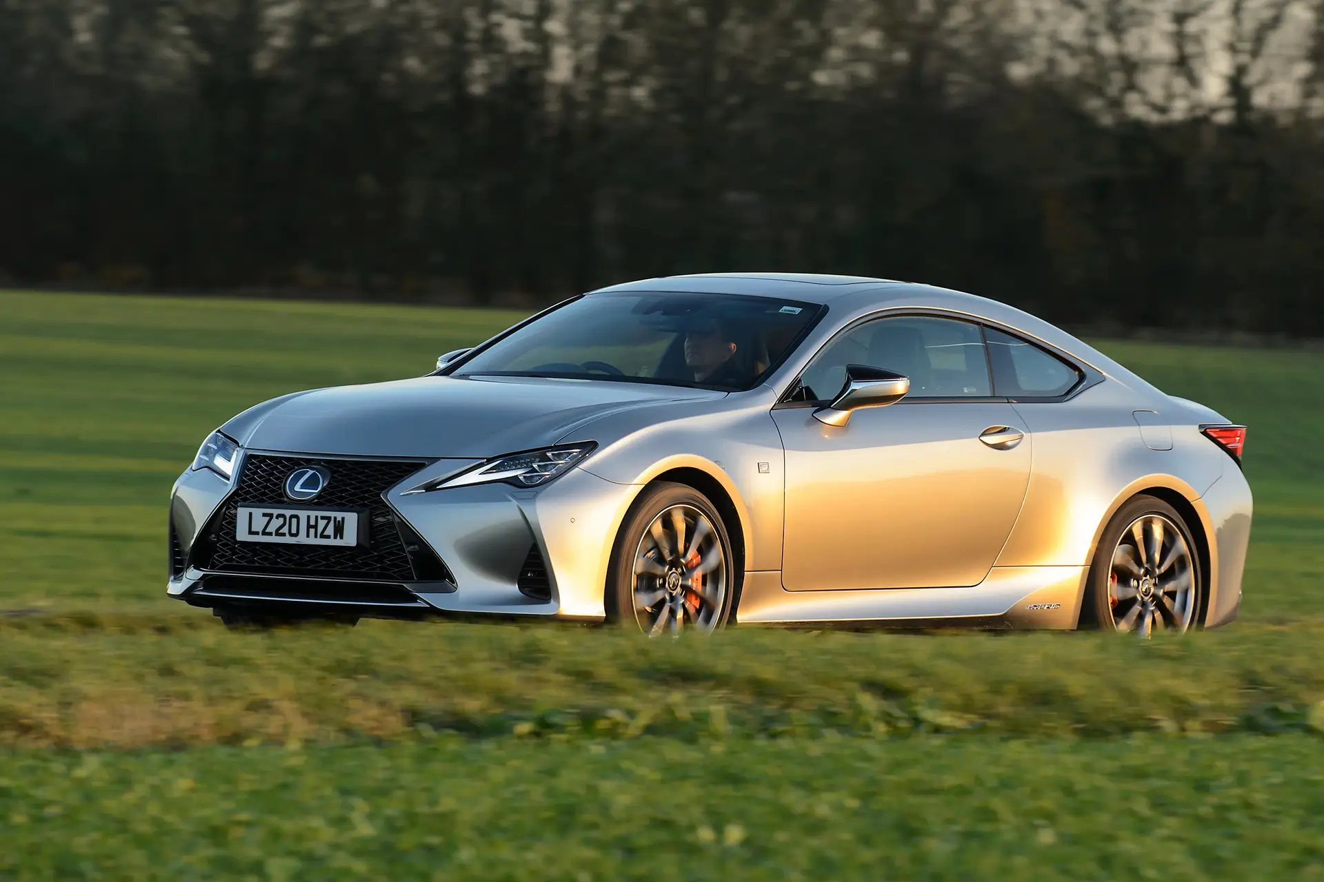 Lexus RC (2014-2020) Review: exterior front three quarter photo of the Lexus RC on the road