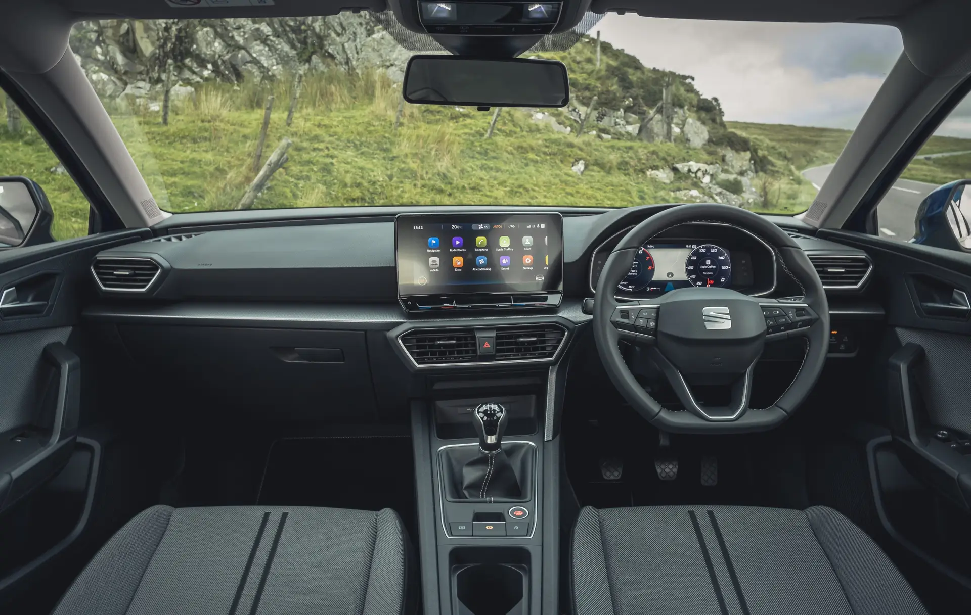SEAT Leon Review 2023: close up interior photo of the SEAT Leon dashboard