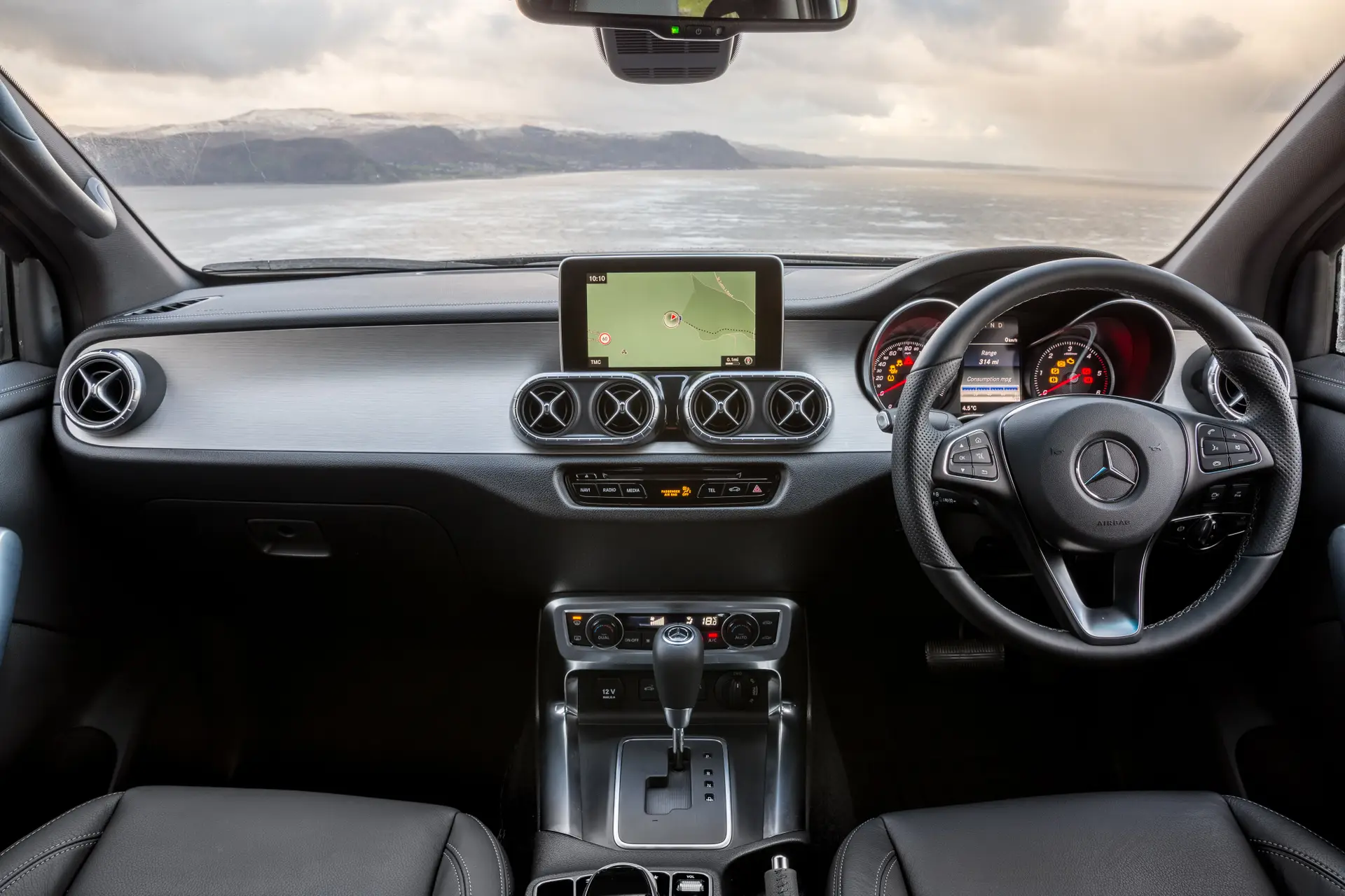 Mercedes-Benz X-Class (2017-2020) Review: interior close up photo of the Mercedes-Benz X-Class dashboard