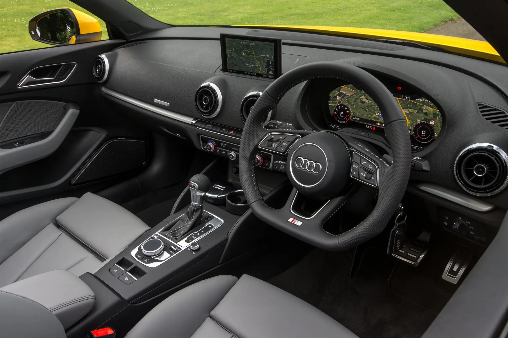  Audi A3 Cabriolet Review 2023: close up interior photo of the Audi A3 Cabriolet dashboard 