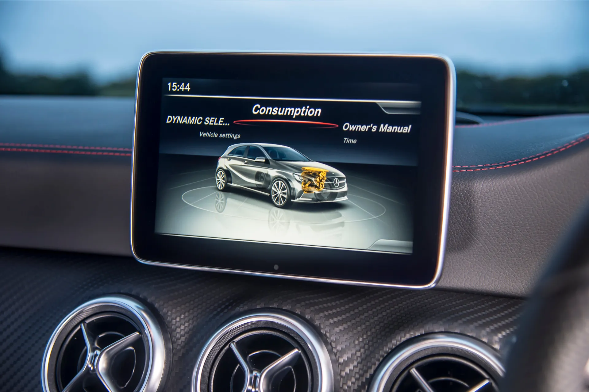 Mercedes A-Class (2012-2018) Review: Interior close up photo of the Mercedes-Benz A-Class infotainment