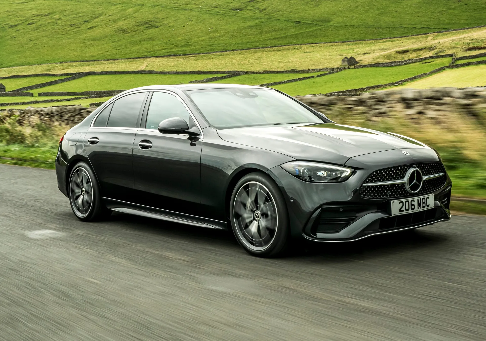 Mercedes-Benz C-Class Review 2023: exterior front three quarter photo of the Mercedes-Benz C-Class on the road