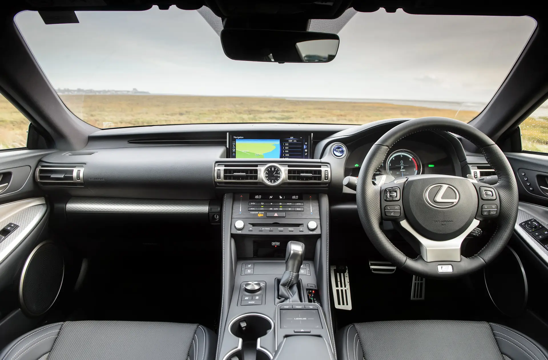 Lexus RC (2014-2020) Review: interior close up photo of the Lexus RC dashboard