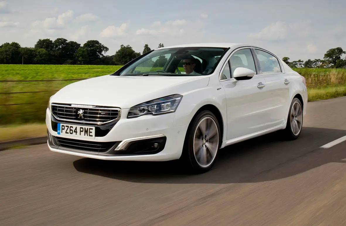 Peugeot 508 (2011-2018) Review: exterior front three quarter photo of the Peugeot 508 on the road