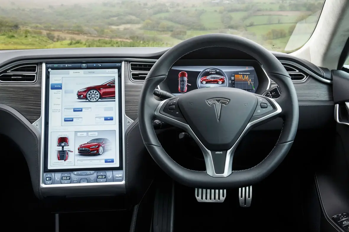 Tesla Model S Review 2023 Review: Interior close up photo of the Tesla Model S dashboard