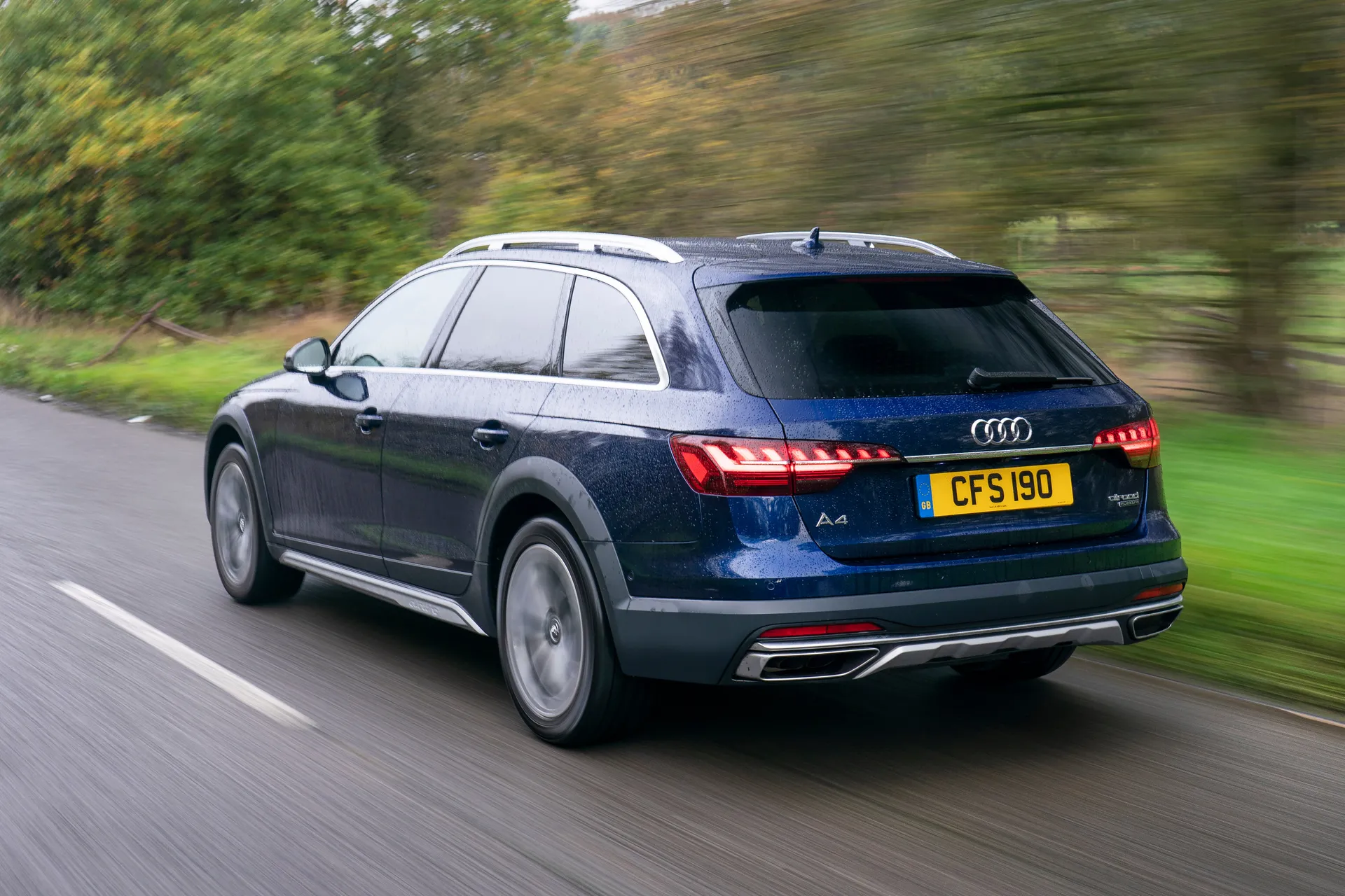 Audi A4 Allroad (2015-2022) Review: exterior rear three quarter image of the Audi A4 Allroad on the road