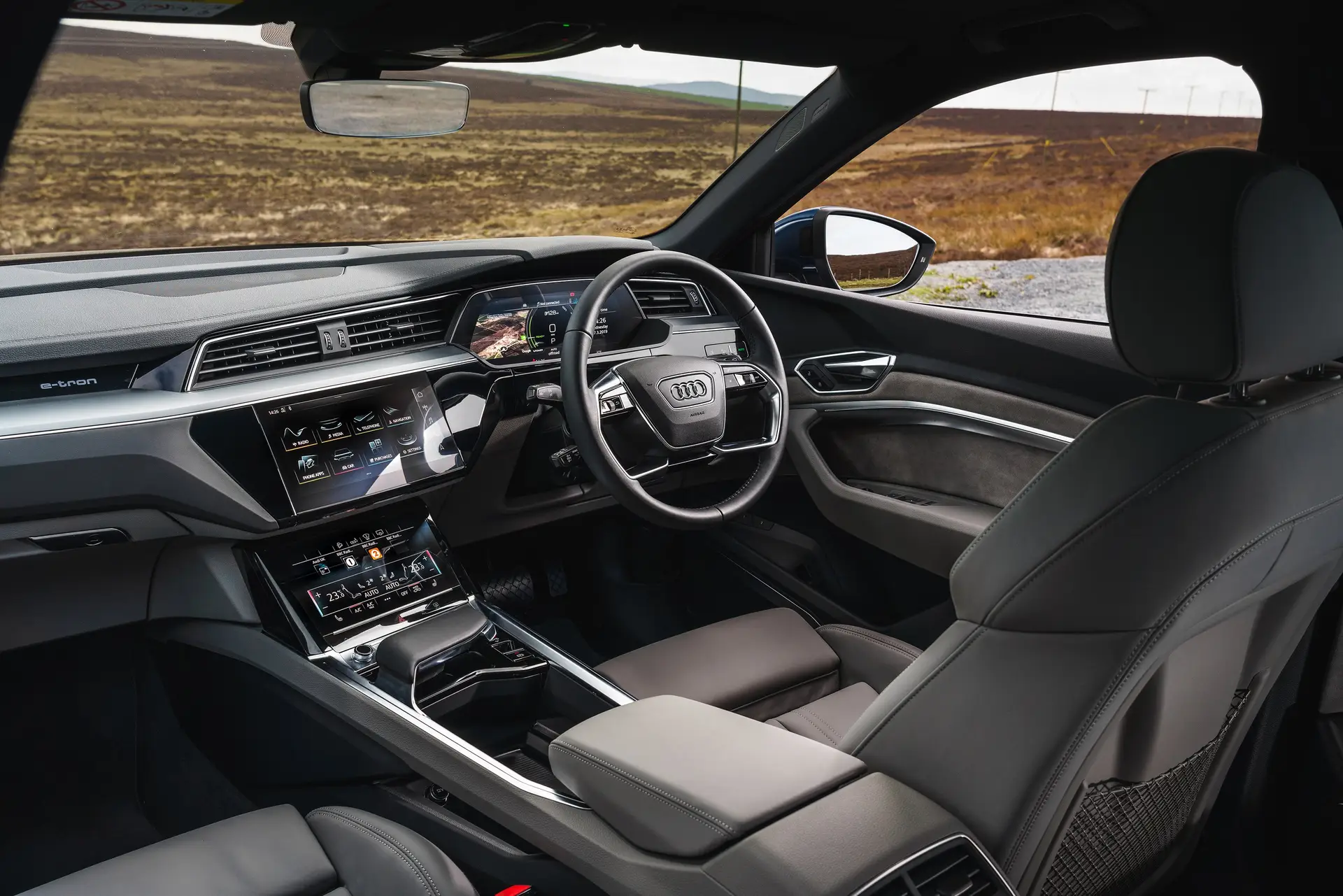 Audi e-tron Review 2023: interior close up photo of the Audi e tron interior 