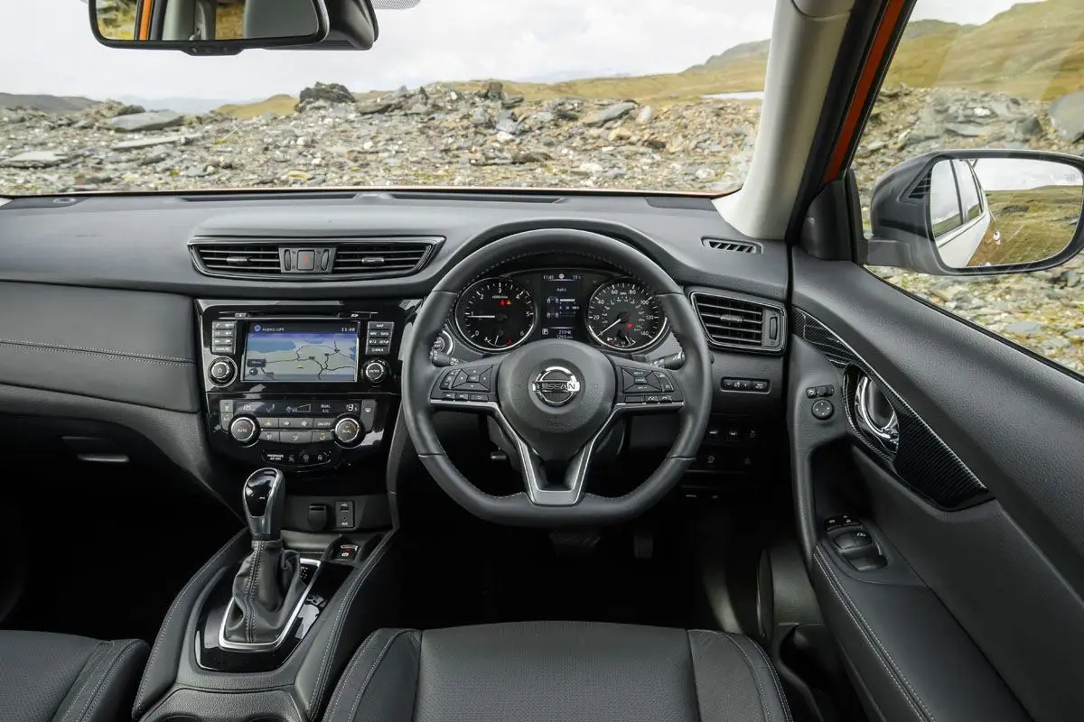 Nissan X-Trail (2013-2022) Review: interior close up photo of the Nissan X-Trail dashboard