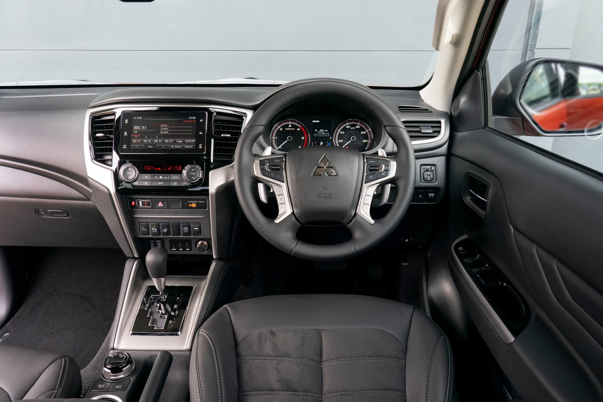 Mitsubishi L200 (2019-2021) Review: interior close up photo of the Mitsubishi L200 dashboard