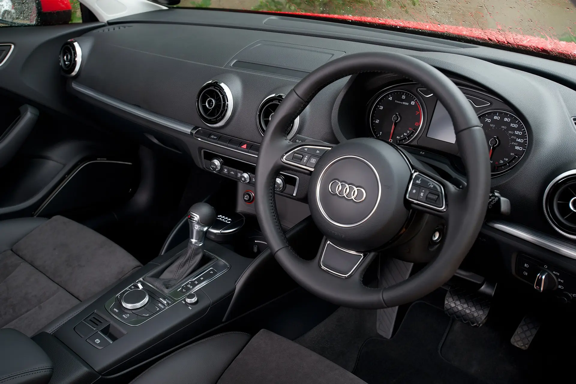 Audi A3 (2012-2020) Review: interior close up photo of the Audi A3 dashboard