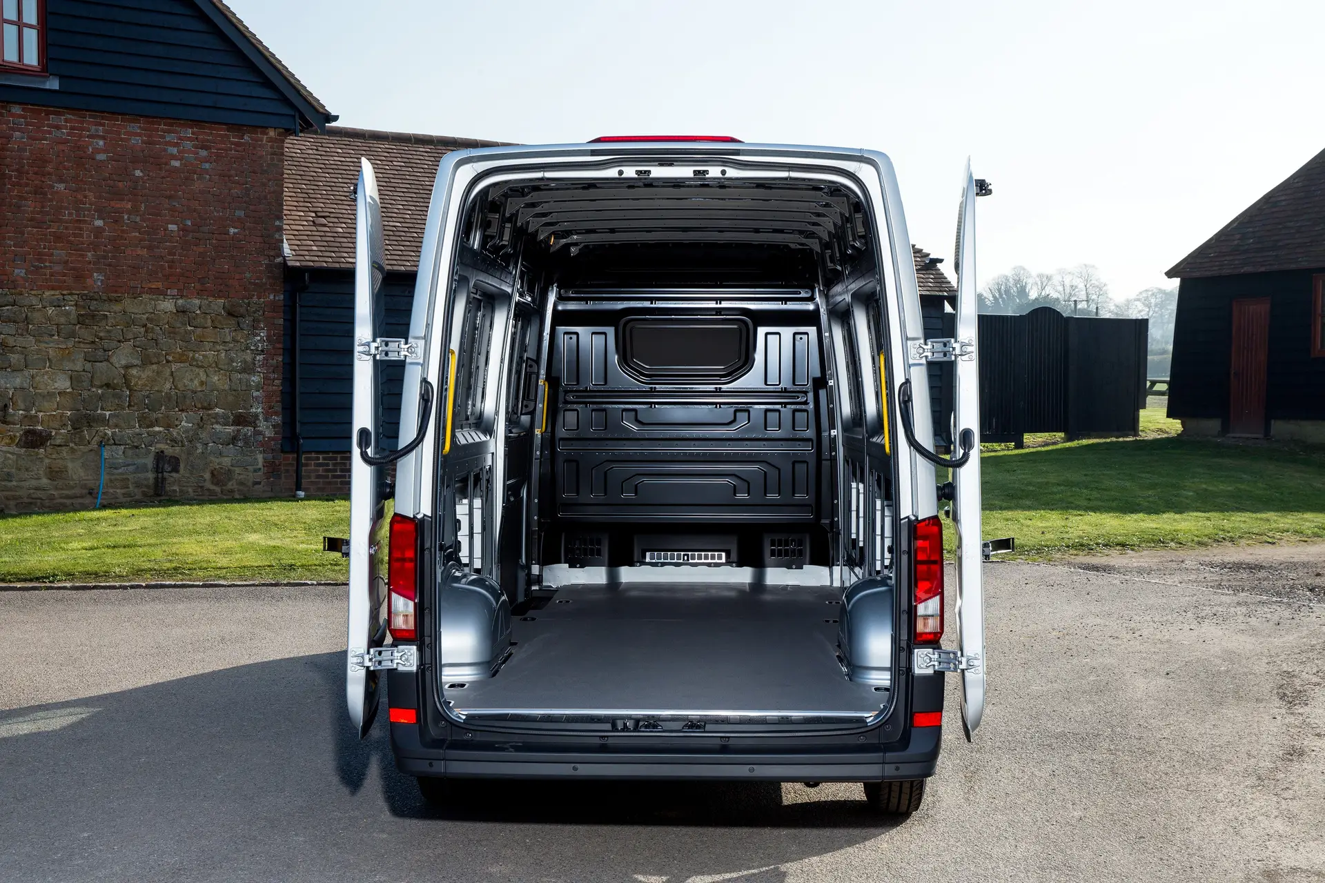 Volkswagen Crafter Review 2023: exterior rear photo of the Volkswagen Crafter load space